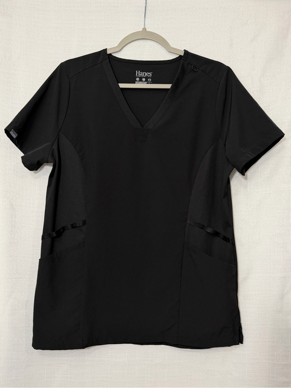 Hanes Women’s Black V-Neck Short Sleeve Scrub Top